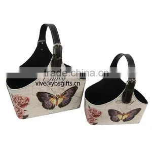 Fashion PU Leather Storage Basket With Images Printing thumbnail-1