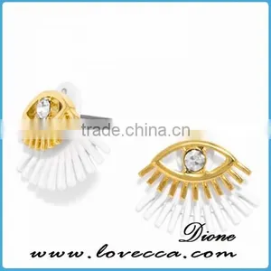 Wholesale Fashion Jewelry Crystal Around Gemstones Charms Brass Stud Earring Jewelry Supplies thumbnail-4