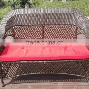 Chinese Style Round Rattan Cane Sofa Set 4Pcs thumbnail-3