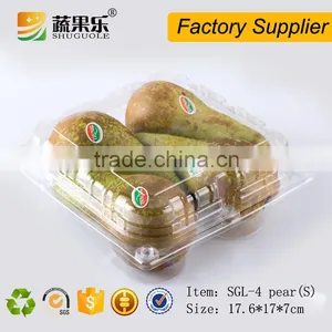 Disposable PET Plastic 4pcs Pear Fruit Packing Box thumbnail-4
