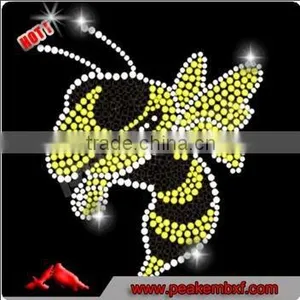 Beautiful Bee Animal Crystal Rhinestone Motif Custom Design For Clothing thumbnail-1