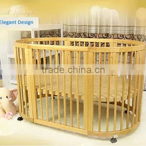 EU Safety Standard Wooden Convertible Adult Baby Cot/Crib thumbnail-1