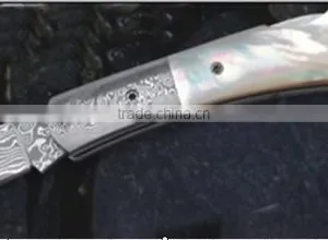 Damascus Folding Knife With Carbon Fiber Handle thumbnail-6