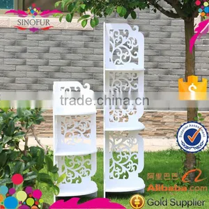 Pattern Carved Wall Corner Display Storage Shelf or Bookshelf thumbnail-3