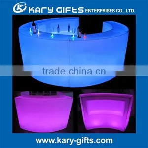 2017 Modern PE Plastic Bar Table Set High Bar Cocktail Table White Plastic LED Furniture Led Bar Table thumbnail-2