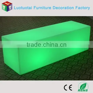 Manufacturer L120*W40*H40CM Long Stool PE Chair With Remote Control 16 Mix Changeable Colors thumbnail-1