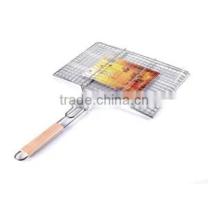 Wooden Handle Barbecue Grill Mesh thumbnail-1
