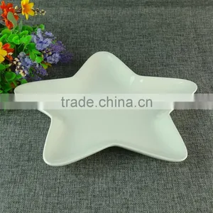 Decoration Five Pointed Star Shaped Ceramic Porcelain Plate Dishes Wholesale thumbnail-2