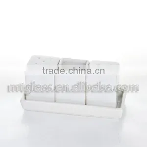 White Square Models Ceramic Condiment Bottle Set Tableware for Kitchen thumbnail-1