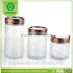 Cheap Set of 3 Cork Design Storage Jar Wieh PP Lid thumbnail-1
