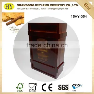 Glossy Red Color Pine Luxury Wood Cigar Box Humidors thumbnail-4