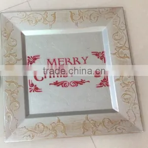 Merry Christmas Square Silver Plastic Charger Plate thumbnail-1