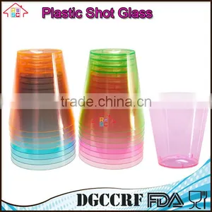 NBRSC Hard Plastic Shot Glasses Cup, 2oz. Shooter Tumblers Party Cups in Neon Colors thumbnail-3