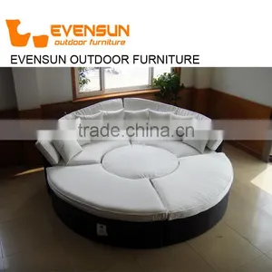 Outdoor Sunbed Resin Rattan Outdoor Daybed With Canopy thumbnail-3