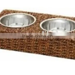 Nice Rattan Pet Bowl Feeders thumbnail-1