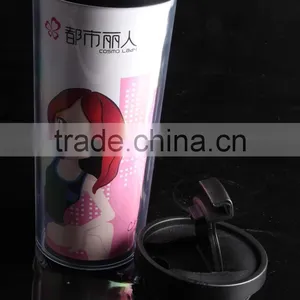 Logo Customized 12oz Double Wall Plastic Travel Mug thumbnail-5