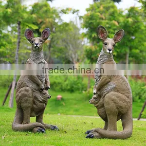 China Supplier Wholesale Fiberglass Kangaroo Animal Resin Sculptures thumbnail-4
