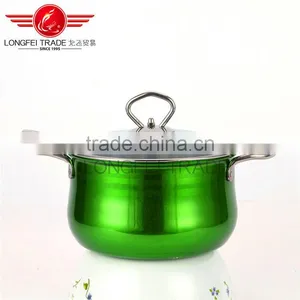 Hot Selling 5pcs Colorized Drum-shaped Stainless Steel Soup Pot Kitchen Cookware With Decal thumbnail-2