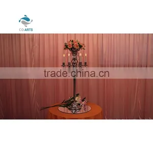 Charming Design Flowers Floor Crystal Candle Holders Wedding Table Decorations thumbnail-1