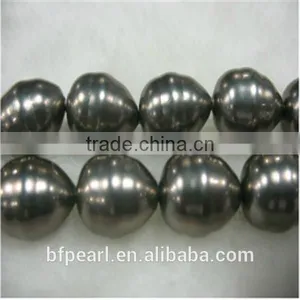Dark Grey Teardrop Shaped Pearls Beads in Oyster Shell thumbnail-1