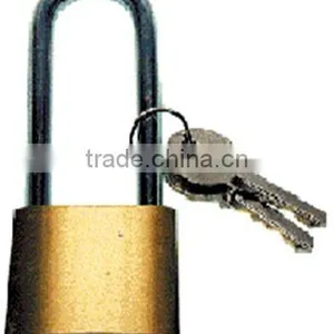 Padlock, Heavy Type With High Steel Shackle - Brass Body thumbnail-1