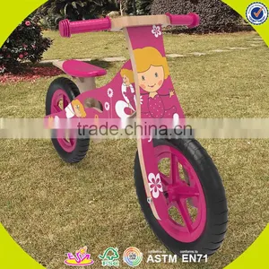 2017 Wholesale New Cartoon Wooden Girls Balance Bike for Toddlers W16C173 thumbnail-2