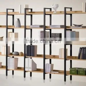 New Design Home Used Steel Bookshelf,Steel-wood Bookshelf thumbnail-1