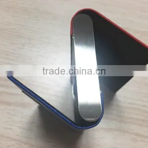 Double Sides pu Leather&Metal Personalized Leather Business Card Holder Portable Business Card Holder thumbnail-3