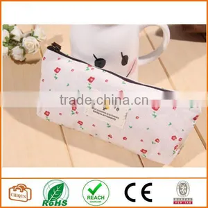 Flower Floral Pencil Pen Case Cosmetic Makeup Bag Off-White thumbnail-3