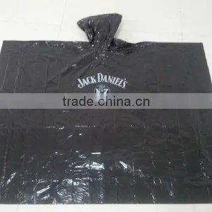Black Biodegradable Plastic Raincoat thumbnail-1