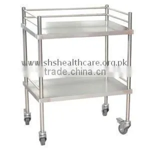 Instrument Trolley Stainless Steel With Gurad Rails thumbnail-1