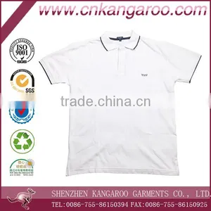 White Turndown Collar Mercerized Cotton Polo Shirts thumbnail-1