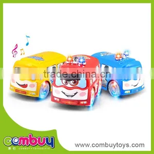 Best Selling Cartoon Electric Music Scale Model Plastic Toy Bus thumbnail-1