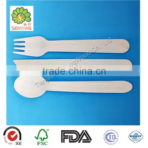 160mm Custom Printed Wooden Spoon Fork Knife for Cutlery Set thumbnail-5