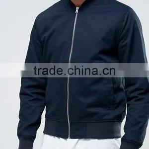 2017 Xinlan Manufacturer High Quality New Design Durable 100% Cotton Canvas Navy Rib Cuffs Running Casual Men Jumper Jacket thumbnail-3