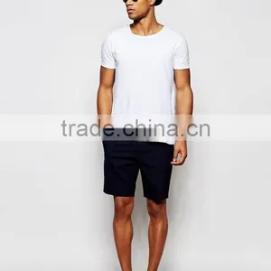 High Quality Latest Custom Slip Pockets Men's Navy Slim Fit 100% Cotton Smooth Woven Fabric Anti Wrinkle Zip Fly Casual Shorts thumbnail-4