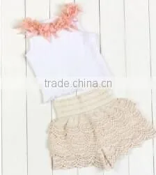 2017 High Quantity Baby Spring/summer Outfits Lace Petti Set thumbnail-4