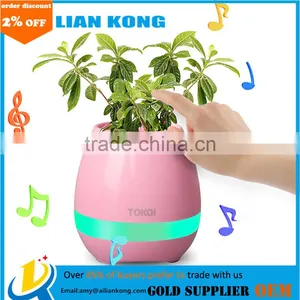 Touching Flower Singing Plant Interaction Bluetooth Speaker LED Smart Music Flowerpot thumbnail-1