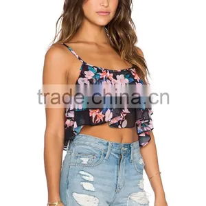Sexy Tank Top Women Short Mini Cheerleading Crop Tops thumbnail-2