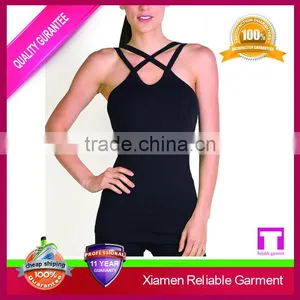 Custom High Quality One Size Fits All Tank Tops Grace Caged Halter thumbnail-1