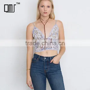 Floral Chiffon Cami Crop Top New Design Girl's Fashion Bralette thumbnail-1