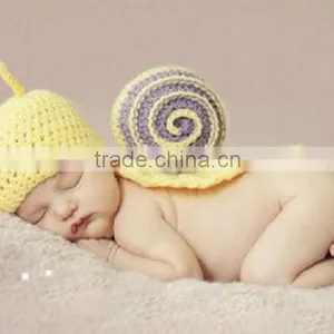 Handmade Crochet Small Green Snail Baby Clothes Camera Photography Props thumbnail-4
