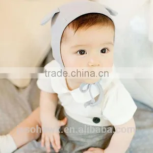 3 Colors In, Cute Rabbit Design, Baby Cotton Hat, Plain Cotton Baby Hats thumbnail-2