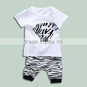 Wholesale Summer Cotton Printing Boys Kids t Shirt With Pants Set thumbnail-3