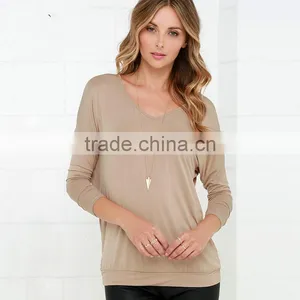 Ms 2015 Europe and the United States Sports Leisure Long-sleeved T-shirt V-neck Backless Sexy, Render Unlined Upper Garment thumbnail-4
