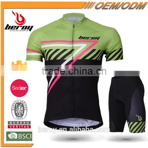 BEROY 2016 New Design Custom Short Sleeve Cycling Wear and Shorts With Gel Pad Set,uv Resistance Bicycle Wear Set With Low MOQ thumbnail-1