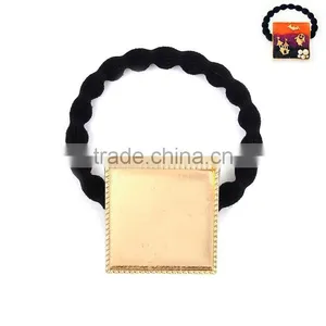 Zinc Based Alloy DIY Resin Mold For Jewelry Making Hair Ties Square Gold Plated & Black thumbnail-1