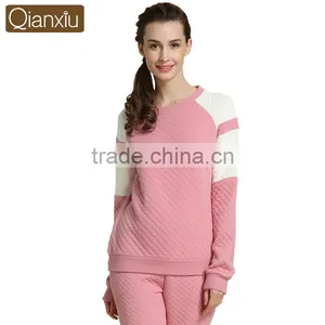 Logo Printed Qianxiu Cotton and Modal Wholesale Ladies Winter Sleepwear thumbnail-1