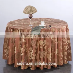 Custom Modern Design Table Linen Hotel Jacquard Round Table Cloth thumbnail-1