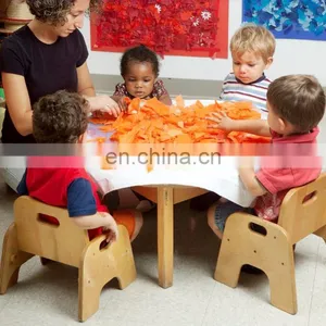 Kindergarten Wooden Kids Barber Chair Small Wooden Children Table Chair thumbnail-4